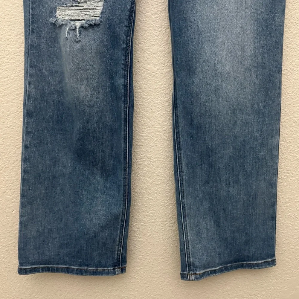 Judy Blue 90's Straight Fit Distressed Denim Jeans Size 13/31 - Picture 4 of 13